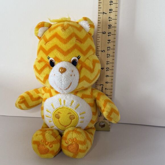 Care Bears FUNSHINE Bear 8” Chevron Striped Plush Stuffed Animal Toy Yellow - Picture 10 of 12
